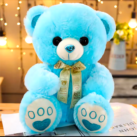 Teddybär Plüschtier kuschelige Bären Kinder Blau weiß Rosa Schlafen Geschenk