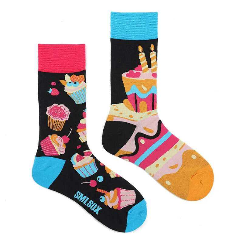 HABO 1 Paar Lustige Socken Ketchup Pommes Eis Noten Pilze Geschenk Mann Frauen