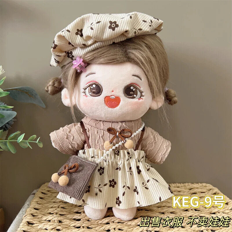 Puppenkleider für 20 cm Baumwoll-Idolpuppen – Prinzessinnenkleid und Overalls