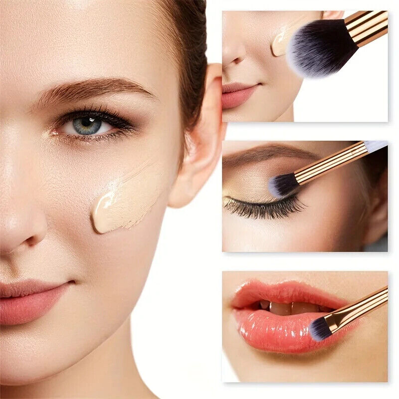 Makeup Pinsel 10 Stück Marmor Make-Up Set Professionell Foundation Puder etc.
