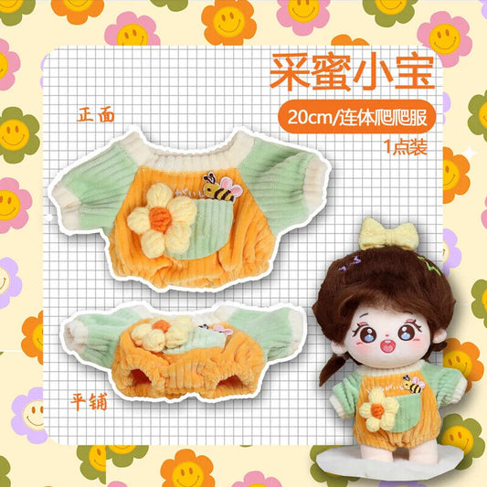 Set Puppenkleidung für 20 cm Idolkinder – Kawaii Overalls und Zubehör