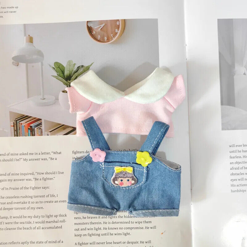 Set Puppenkleidung für 17 cm Idolkinder – Kawaii Overalls und Zubehör