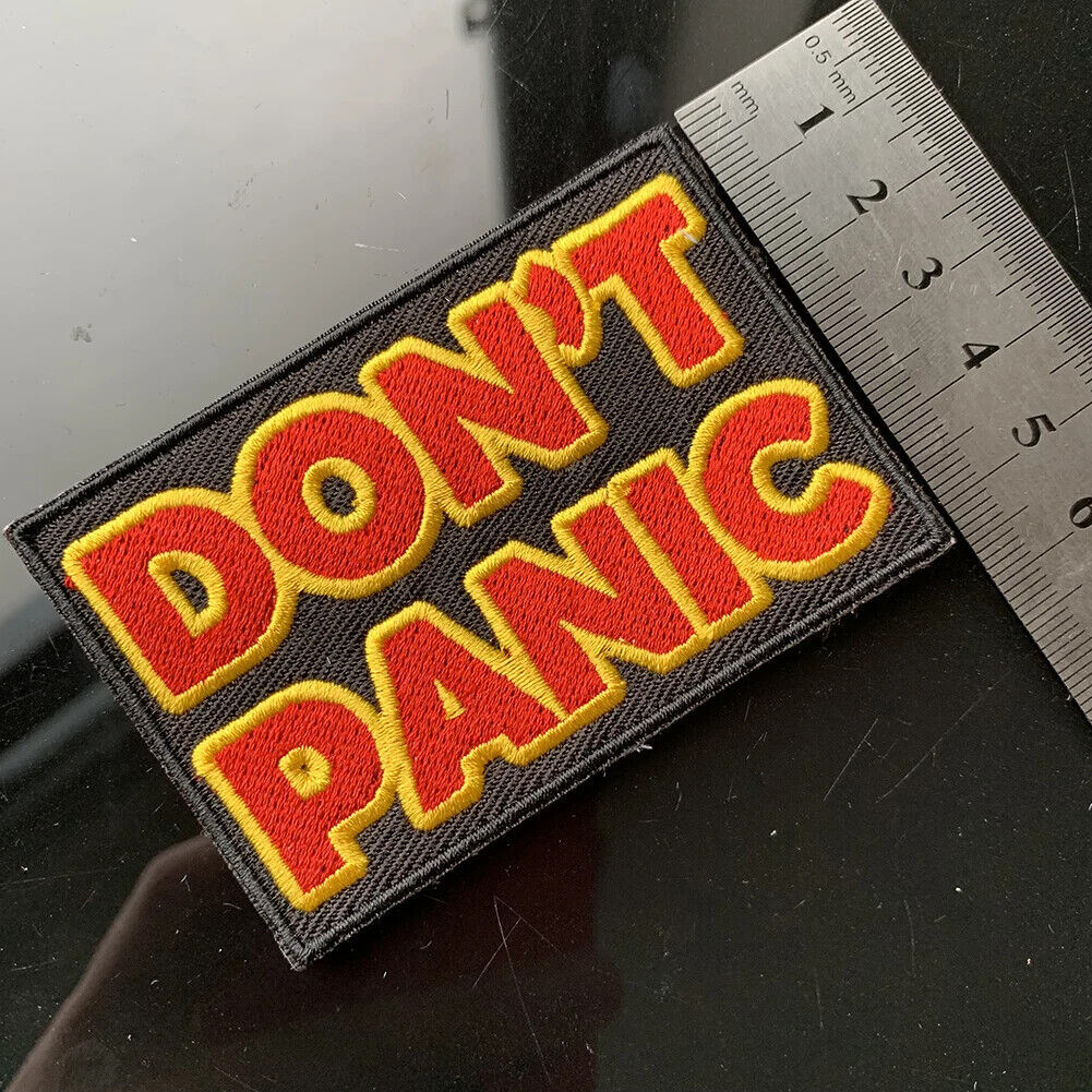Don't  Panic Aufkleber Patchwork Gestickt für Tshirts Klamotten DIY Aufnäher