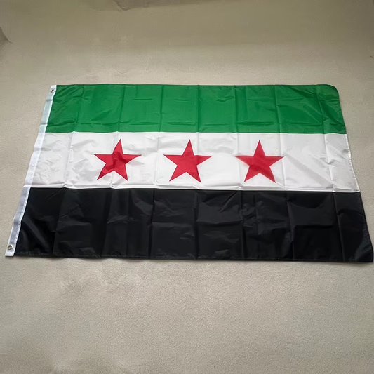 HABO Syrien-Flagge, 90 X 150 Cm, Fahne Revolution Neue Flagge 3 Sterne Grün
