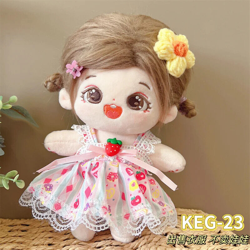 Puppenkleider für 20 cm Baumwoll-Idolpuppen – Prinzessinnenkleid und Overalls