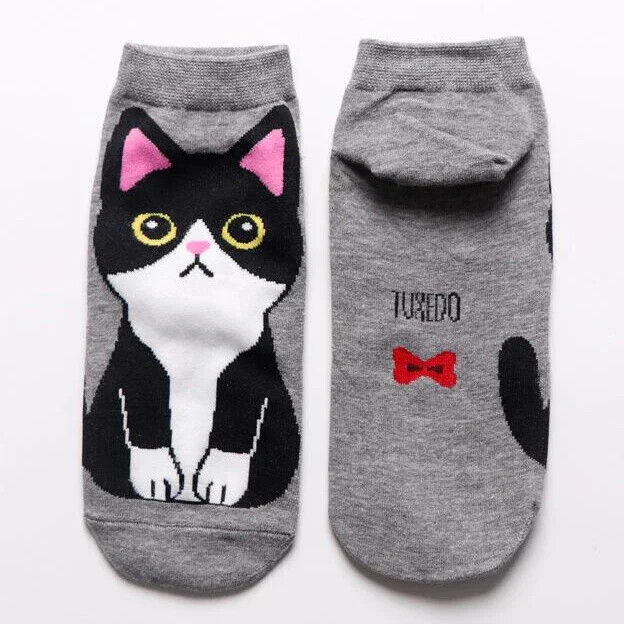 HABO Baumwoll Socken Katzen Bären Design lustige Socken atmungsaktiv Geschenk