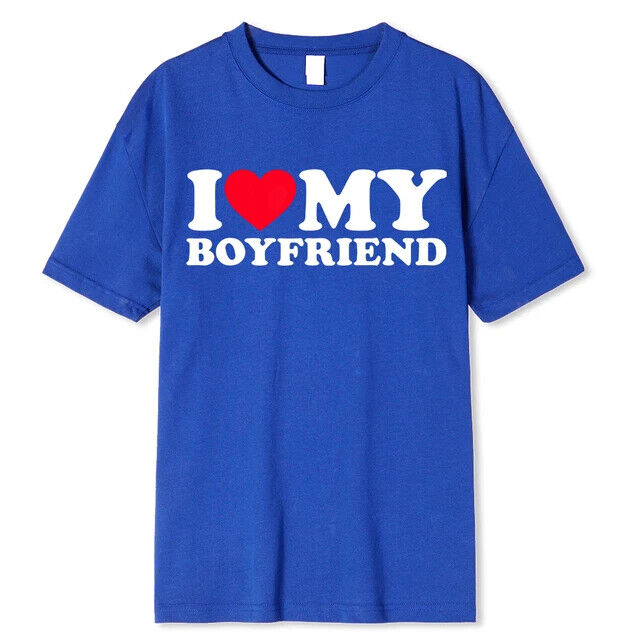 I LOVE MY BOYFRIEND Shirt Damen T-Shirt Liebe Valentinstag Geschenk Partner