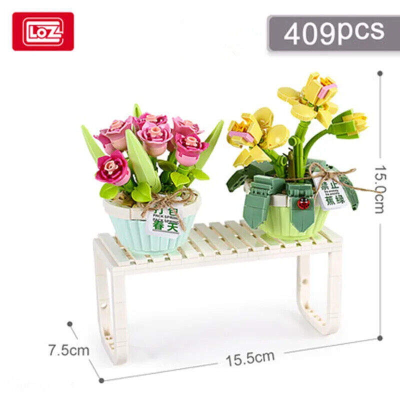 HABO Blumenstrauß Bausteine Set DIY Blumen Geschenk Valentinstag Frauen Mädchen