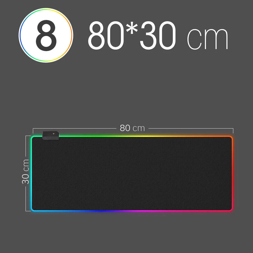 RGB Gaming Mauspad Matte LED Leuchtstreifen Schreibtischunterlage Wasserdicht