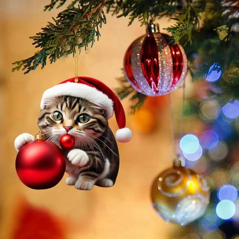 Weihnachts Katzen Anhänger Dekoration Christbaumkugeln im Katzen Design Kugeln 