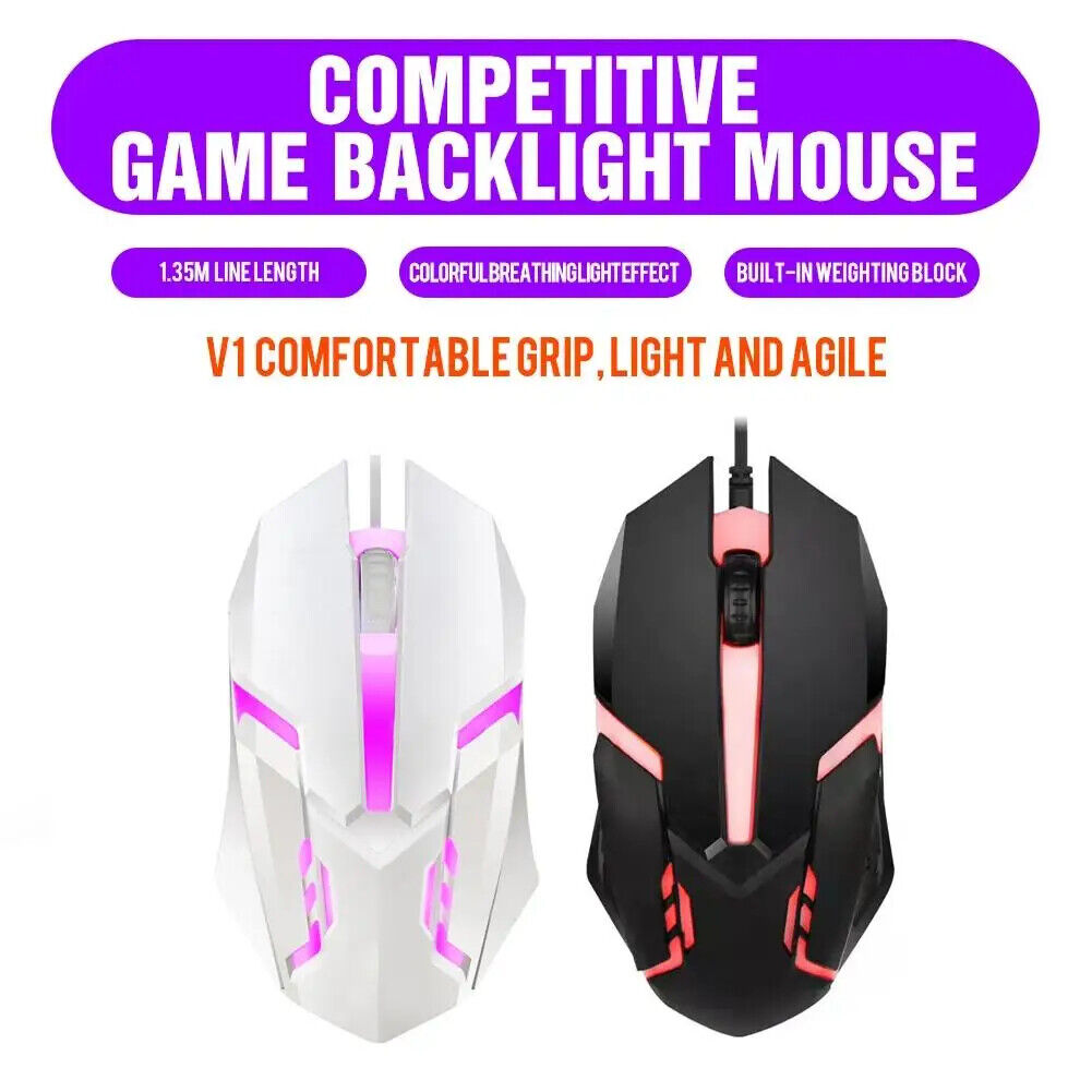 Gaming Maus Professionelle RGB Maus für Videospiele kabelgebunden 1000 Dpi 
