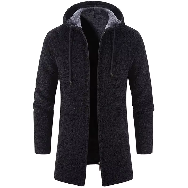 Herren Mantel Herbst Winter Warm Zipper Strickjacke Mann Pullover Reißverschluss