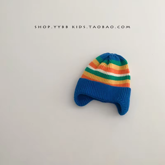 Baby Wollmütze niedliche Bärenmütze mit Ohrenschutz für Kleinkinder Winter Warm