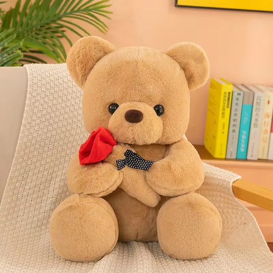 Valentinstag Rosen Teddybär Plüschbär mit Rose Stofftier Geschenk Valentinstag