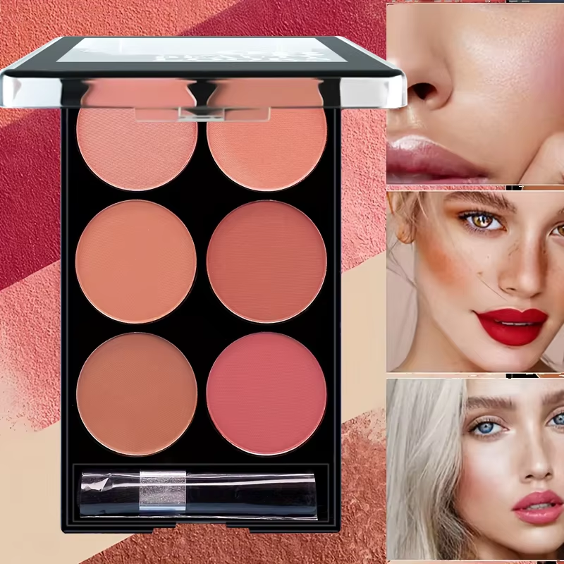 HABO 6-Farben Rouge und Konturierung Palette Matte Puder Make-up-Palette