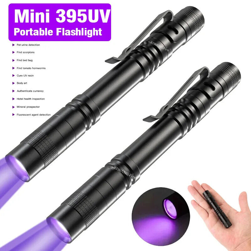 HABO 365/395Nm Uv-Taschenlampe Ultraviolett klein Schwarzlicht Erkennungs Lampe