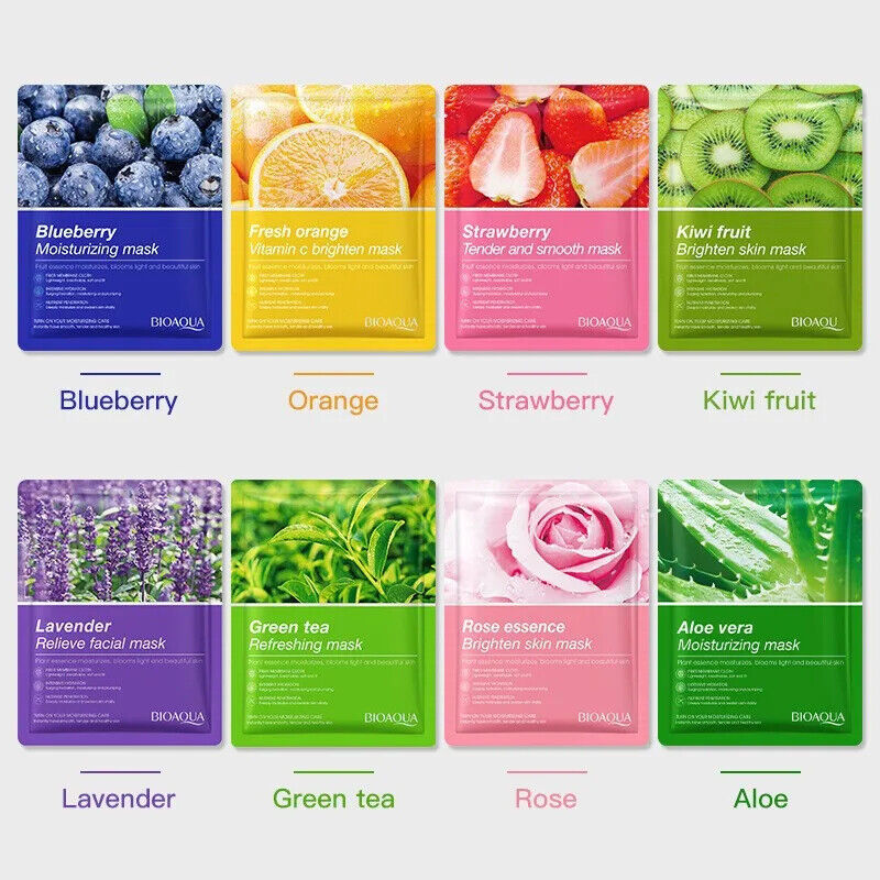 HABO 8 Stück Gesichts Masken Feuchtigkeit Koreanische Skincare Pflege Kosmetik