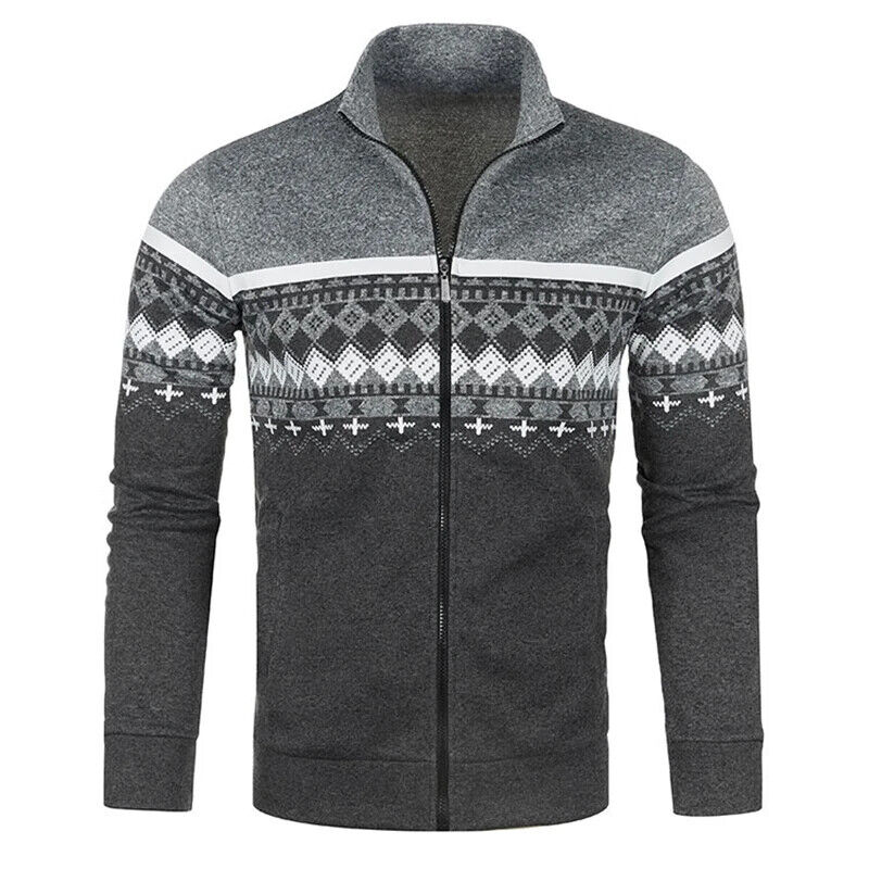 Rollkragenpullover High Neck Sweatshirt Herren Zipper Pullover Winter Weihnacht