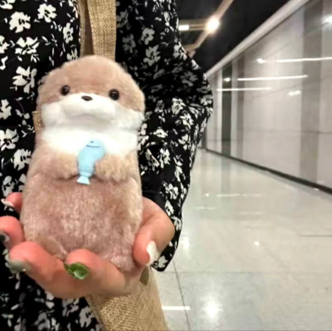 süßer Otter Schlüsselanhänger Plüsch Anhänger für Schlüssel und Rucksack 11cm