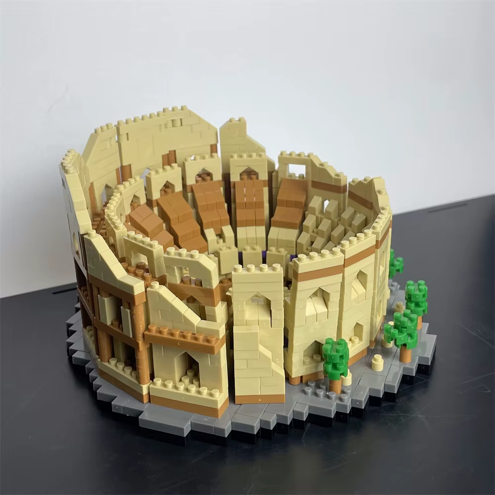 HABO Bausteine Sehenswürdigkeiten Realistisch Kolosseum Eiffel Turm Louvre Pisa