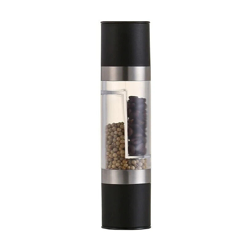 HABO 2 in 1 Gewürz Mühle Salz Pfeffer Gewürze Kräuter Kochen Haushalt Schwarz
