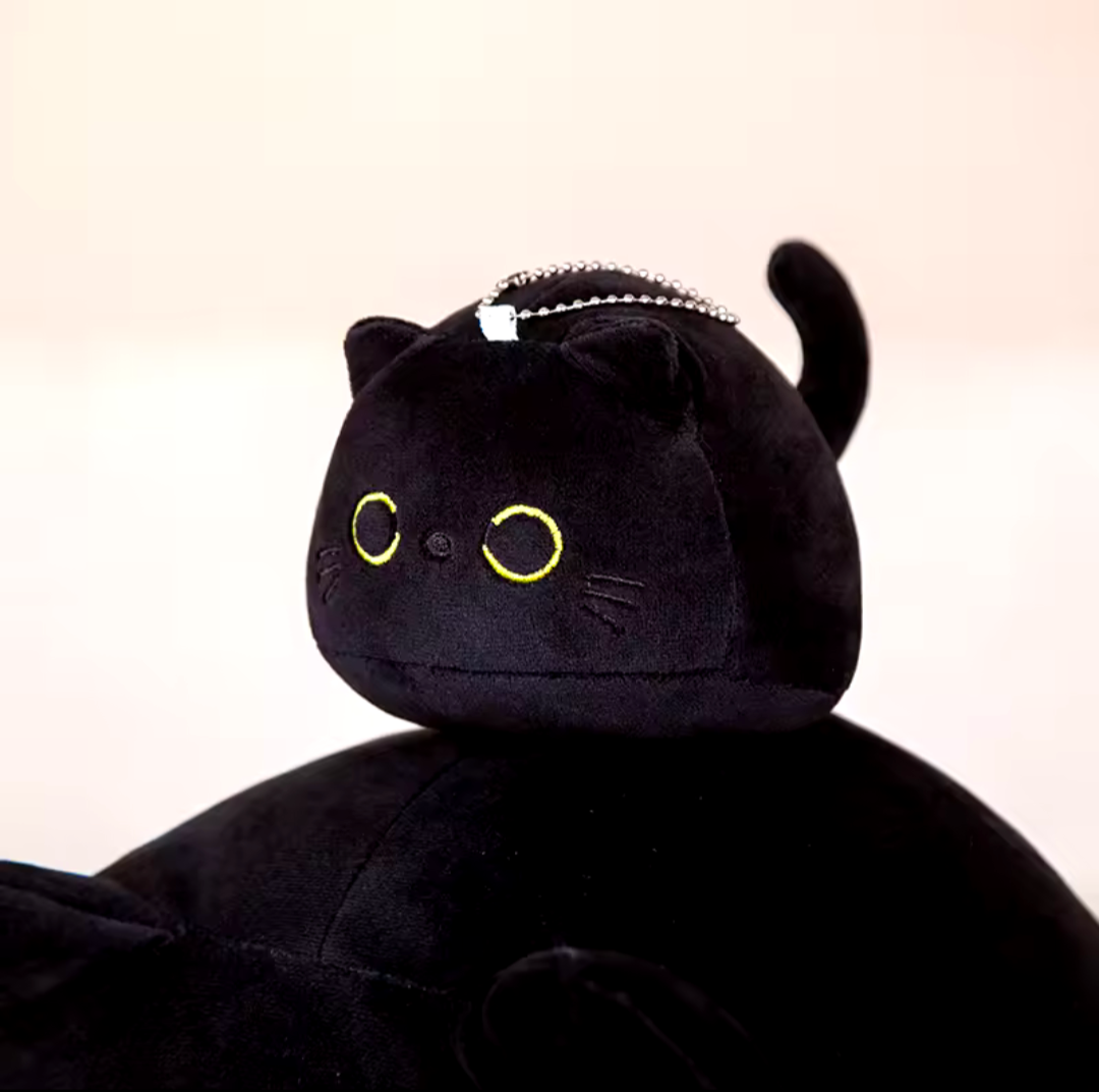 Kawaii Kleine Kuschelige Schwarze Katze Plüsch Puppe Kuscheltier Ball Spielzeug