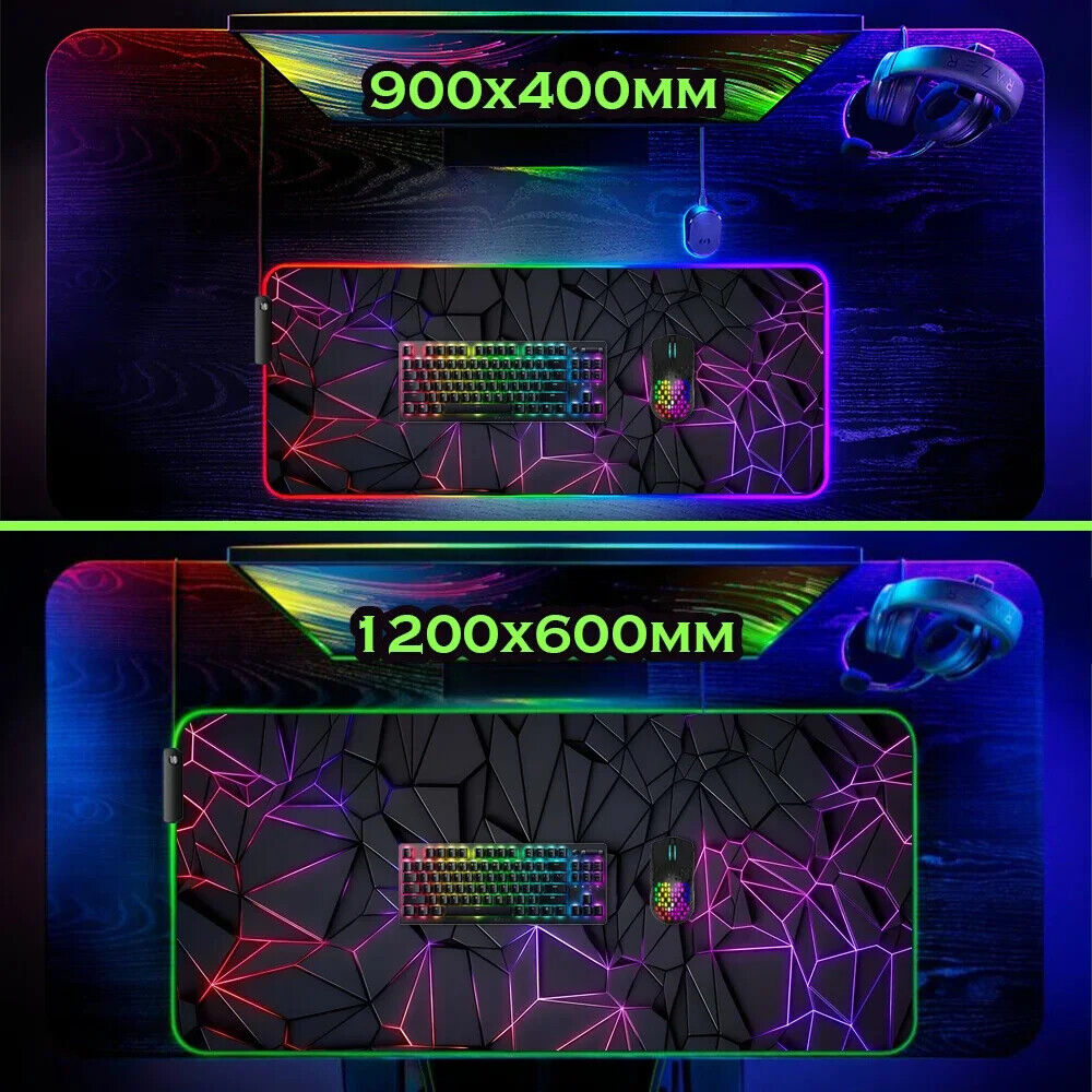 RGB Gaming Mauspad LED Mausepad Gaming Zubehör beleuchtete Gummimatte