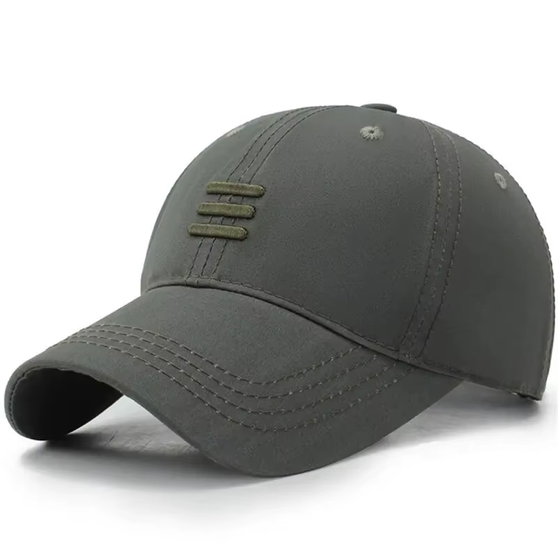 HABO Basic Kappe Cap Drei Horizontale Linien Herren Damen Schwarz Mütze Baseball