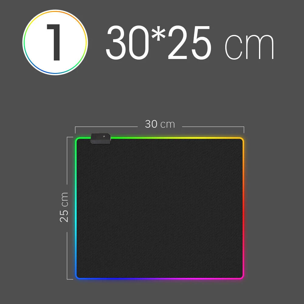 RGB Gaming Mauspad Matte LED Leuchtstreifen Schreibtischunterlage Wasserdicht