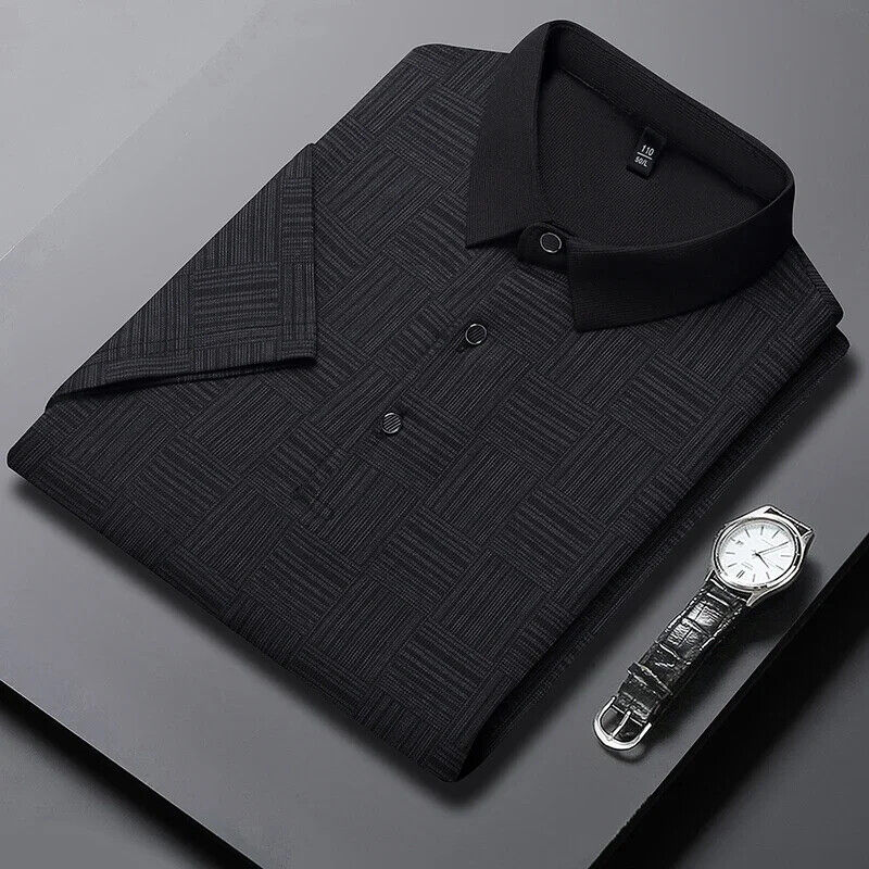 HABO Bedrucktes Business-Casual Polo-Shirt für Herren – Kurzarm, Bequemes
