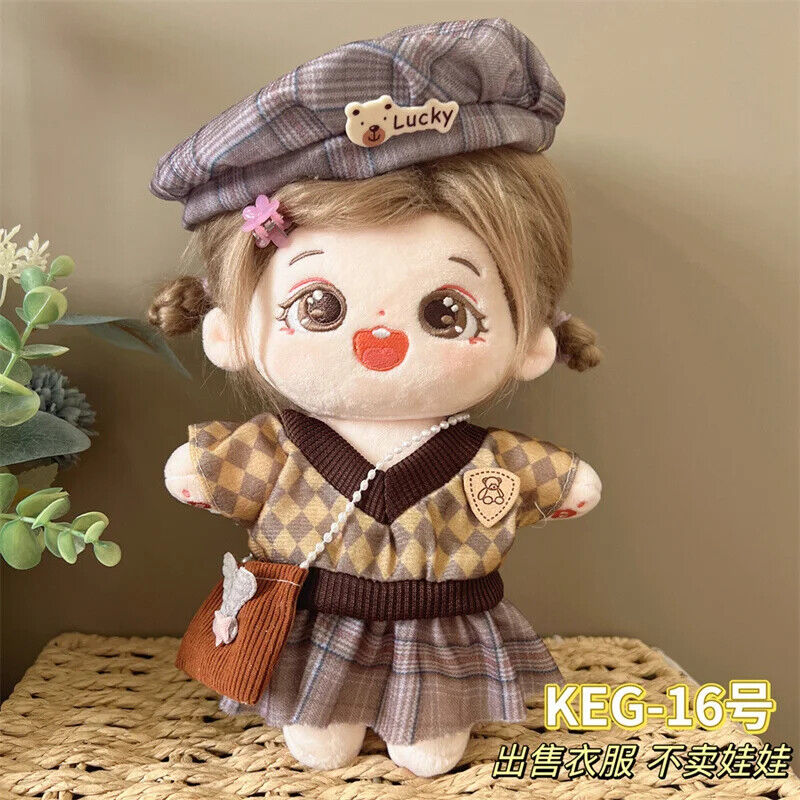 Puppenkleider für 20 cm Baumwoll-Idolpuppen – Prinzessinnenkleid und Overalls