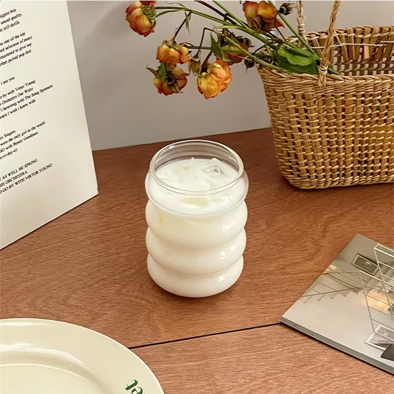 HABO 350ml Glas in Raupen Form Matcha Kaffee Ästhetisch Saft Küche Gläaser Set