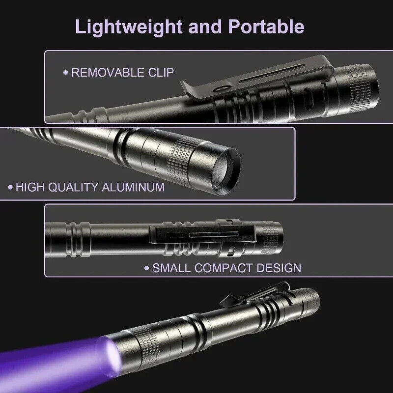 HABO 365/395Nm Uv-Taschenlampe Ultraviolett klein Schwarzlicht Erkennungs Lampe