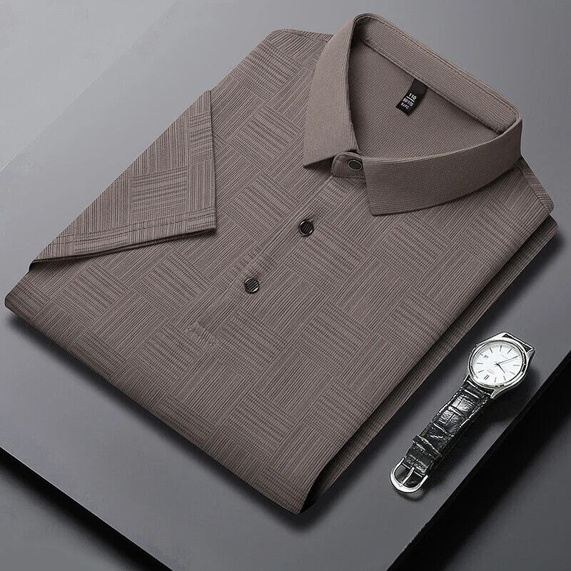 HABO Bedrucktes Business-Casual Polo-Shirt für Herren – Kurzarm, Bequemes