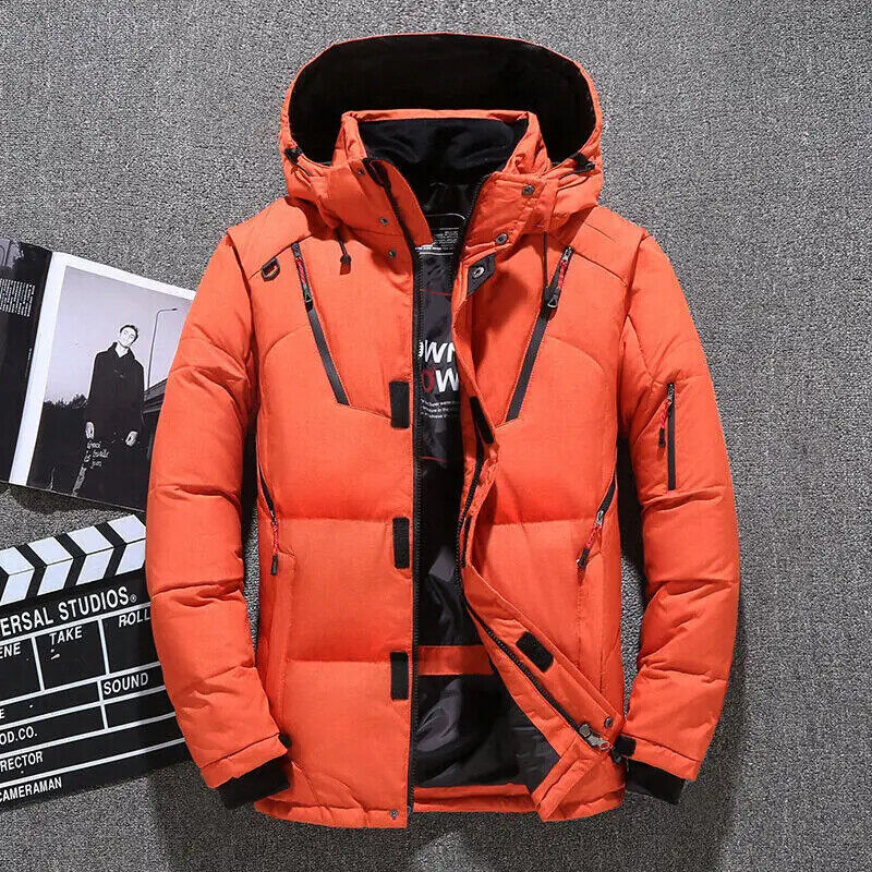 HABO Winterjacke Parka Mantel Männer dick Mit Kapuze Daunen Jacke Casual 