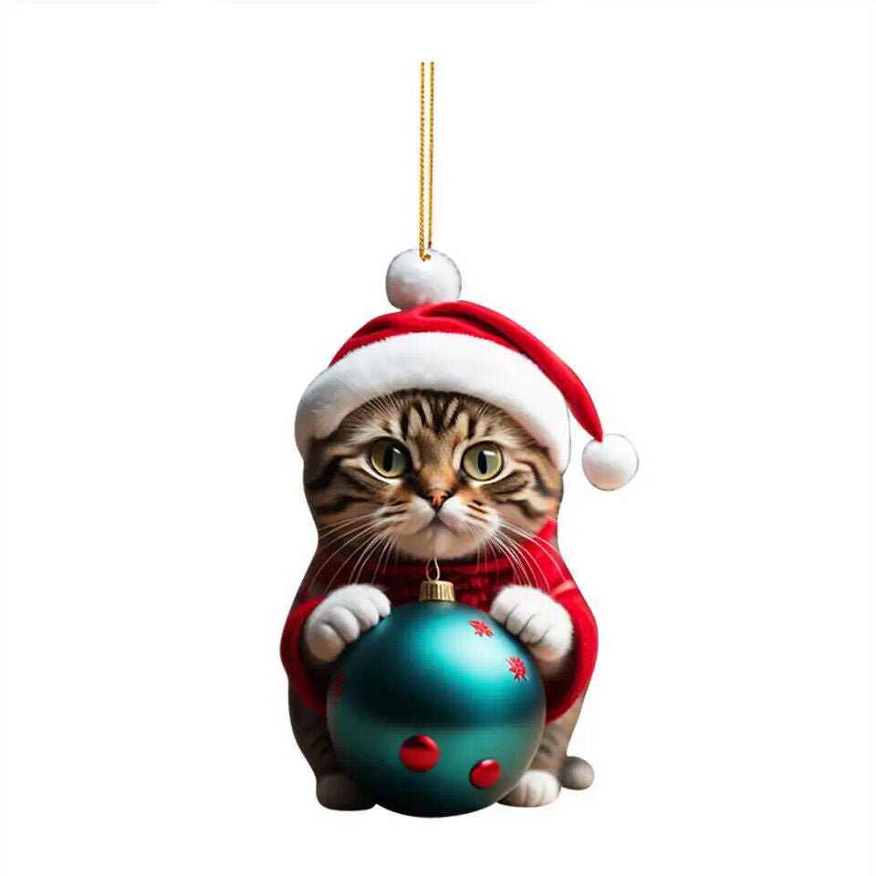 Weihnachts Katzen Anhänger Dekoration Christbaumkugeln im Katzen Design Kugeln 