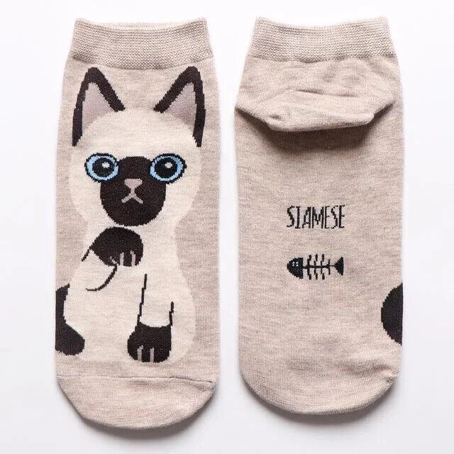 HABO Baumwoll Socken Katzen Bären Design lustige Socken atmungsaktiv Geschenk