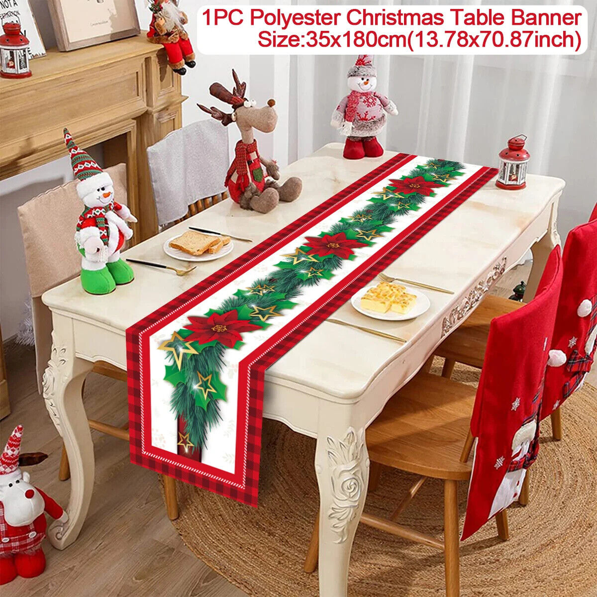 Tischdecke Weihnachten Tisch Läufer Dekoration Christmas Tischbezug Tischdeko