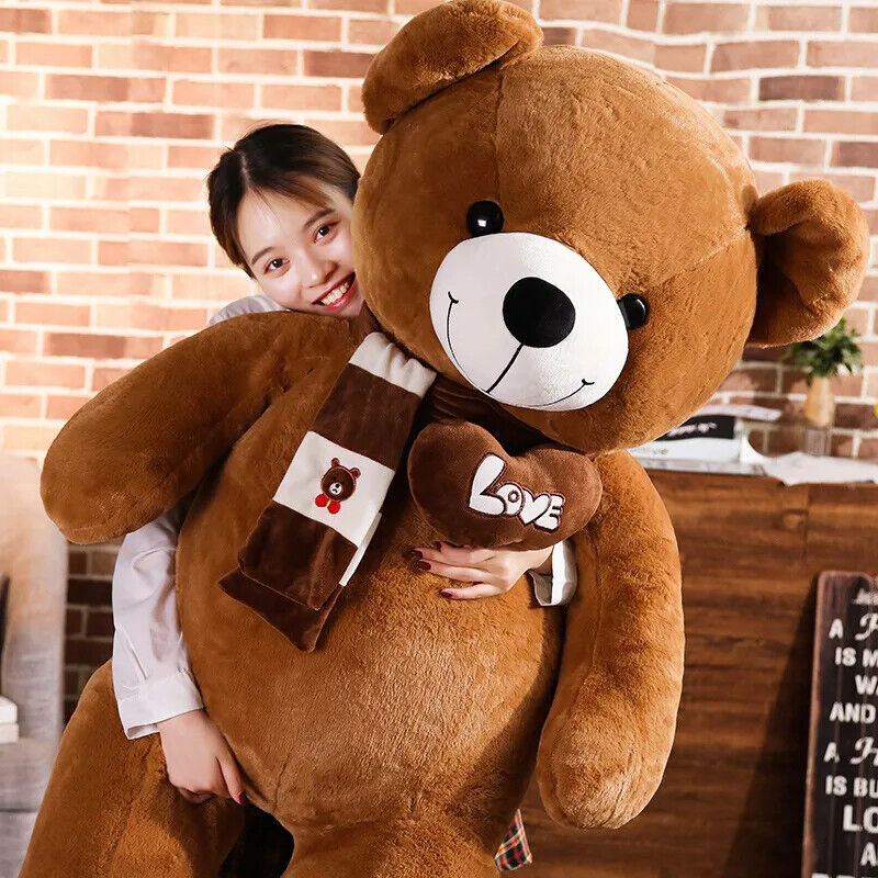 Teddybär Mit Schal Kuscheltier süßer Bär Plüschtier Geschenk für Kinder 4 Farben