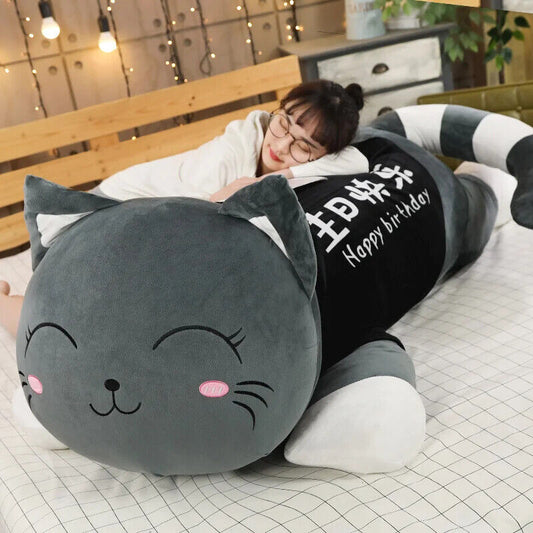 110 cm große Plüschkatze – Weiches Cartoon-Tierkissen als perfektes Geschenk