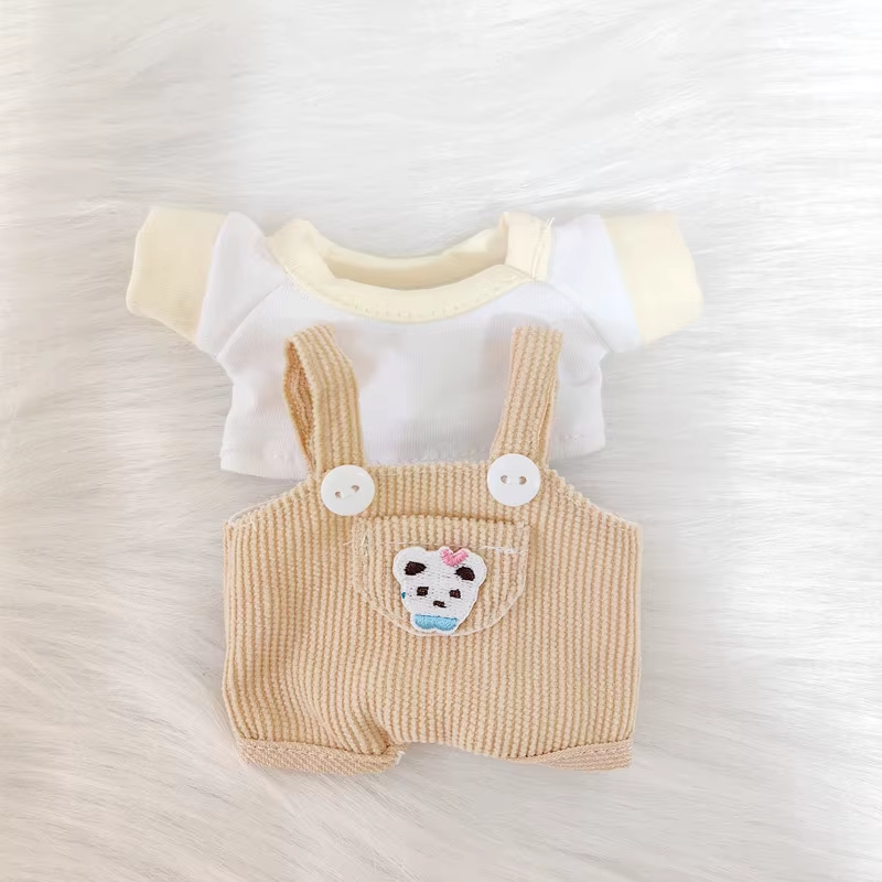 Puppenkleider für 17 cm Baumwoll-Idolpuppen – Prinzessinnenkleid und Overalls