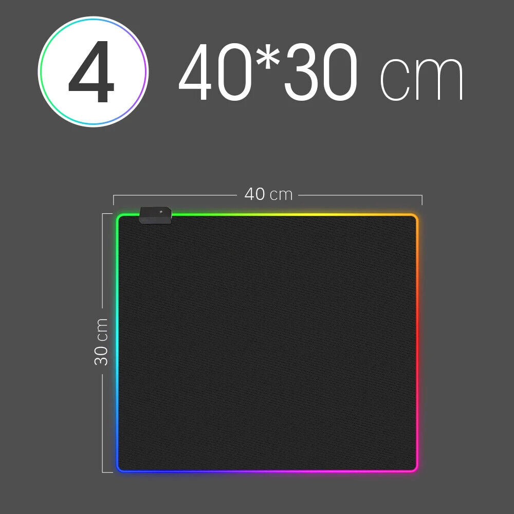 RGB Gaming Mauspad Matte LED Leuchtstreifen Schreibtischunterlage Wasserdicht
