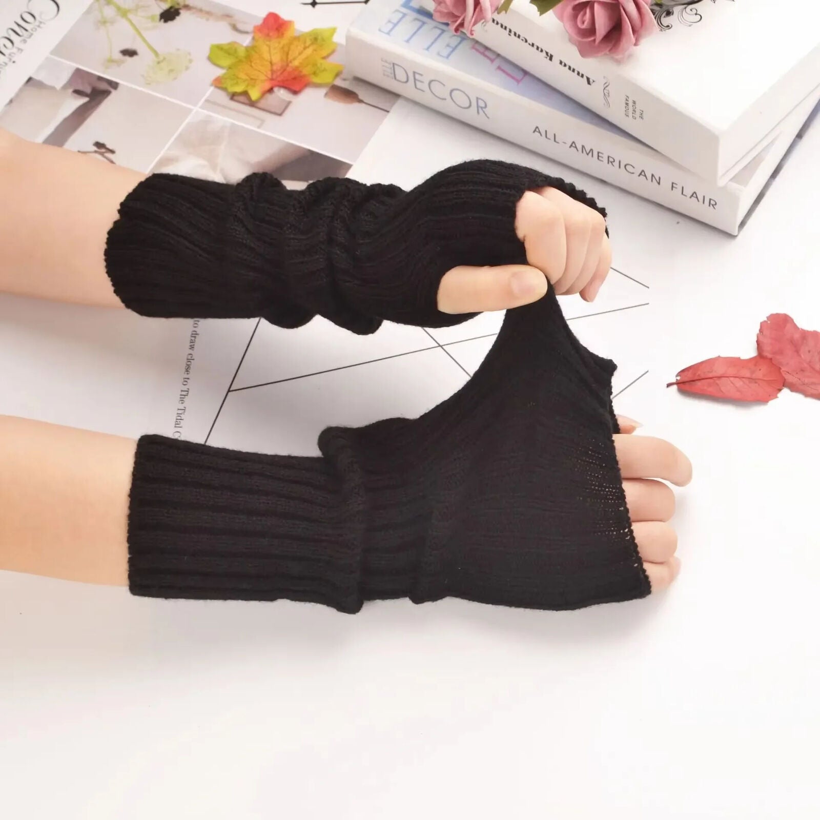 HABO 30 Cm Fingerlose Handschuhe Hand Stulpen Frauen Winter Warm Gestrickt Korea