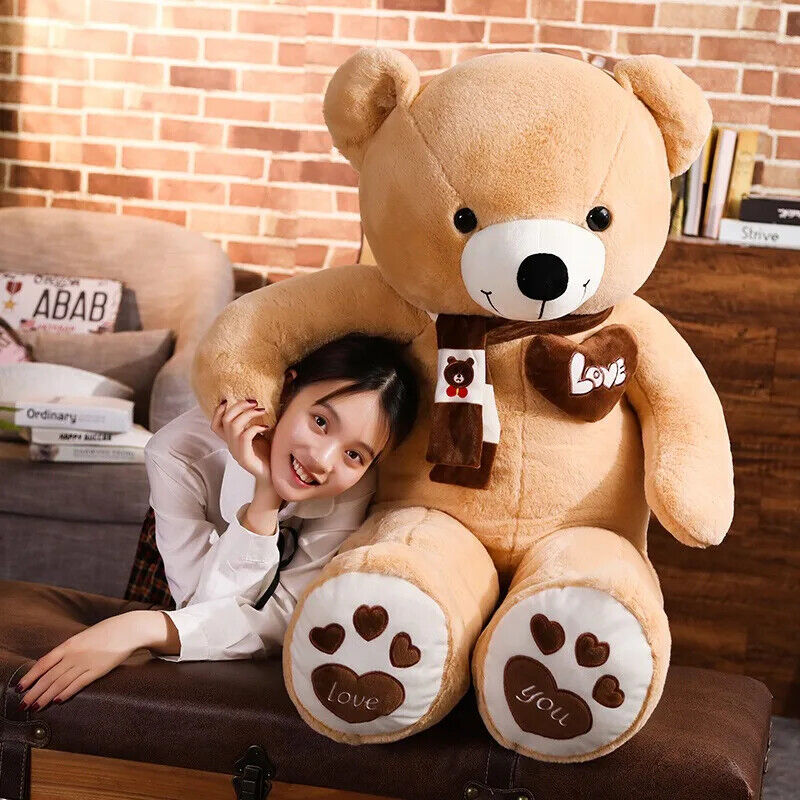Teddybär Mit Schal Kuscheltier süßer Bär Plüschtier Geschenk für Kinder 4 Farben