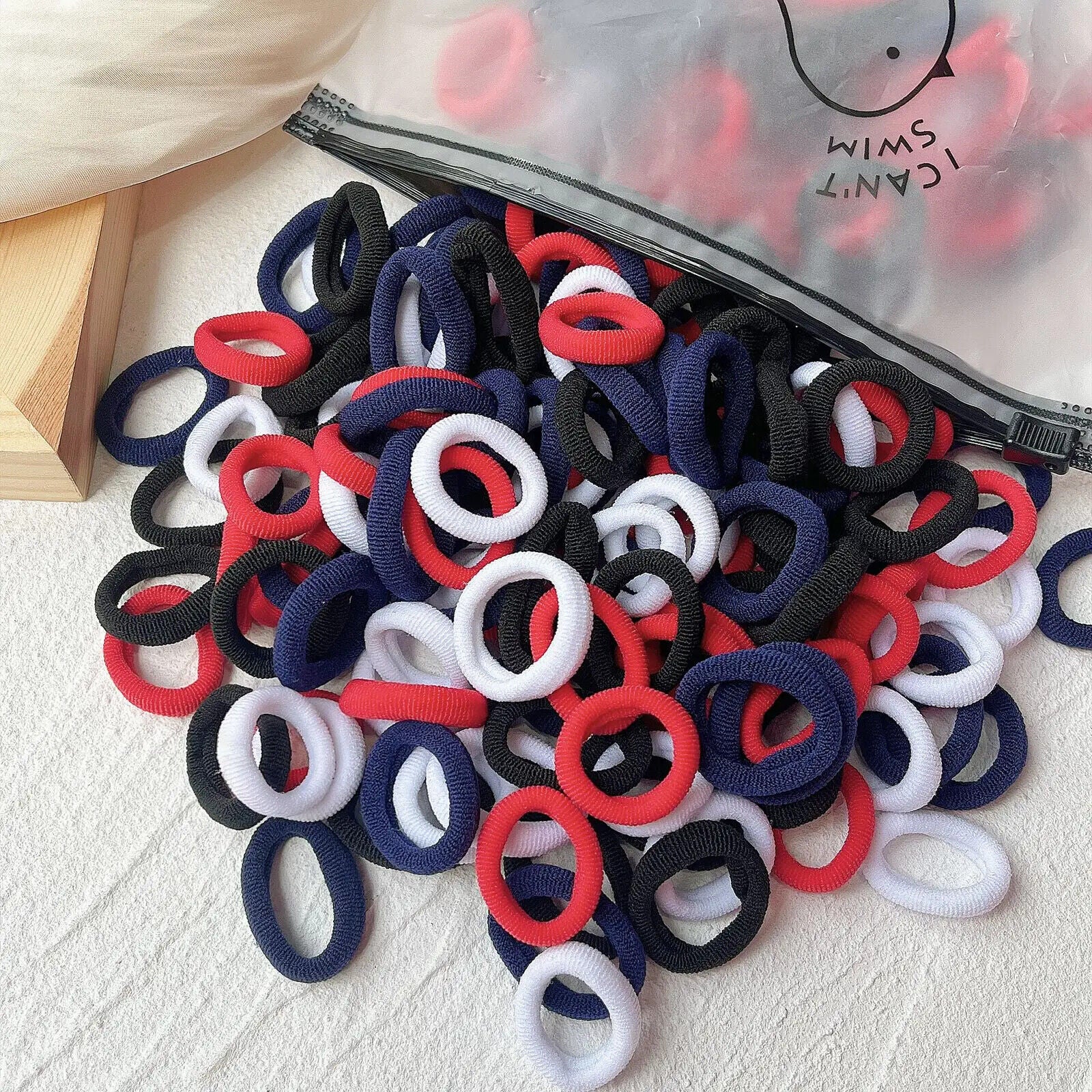 HABO 20/50 Stück Haargummi Elastisch Basic Bunt Gemischt Blau Rot Styling Haare