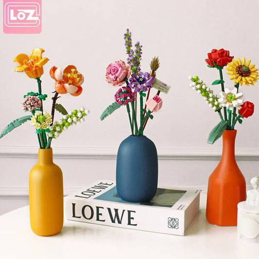 HABO Blumenstrauß Bausteine Set DIY Blumen Geschenk Valentinstag Frauen Mädchen