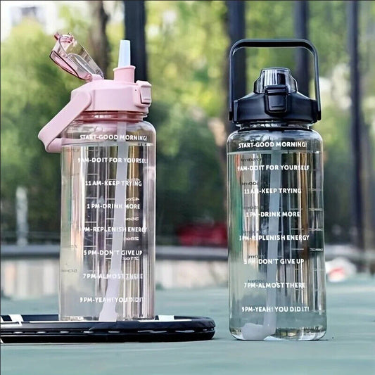 HABO Tragbare Wasserflasche mit Fassungsvermögen Zeitmarkierung Ideal für Reisen