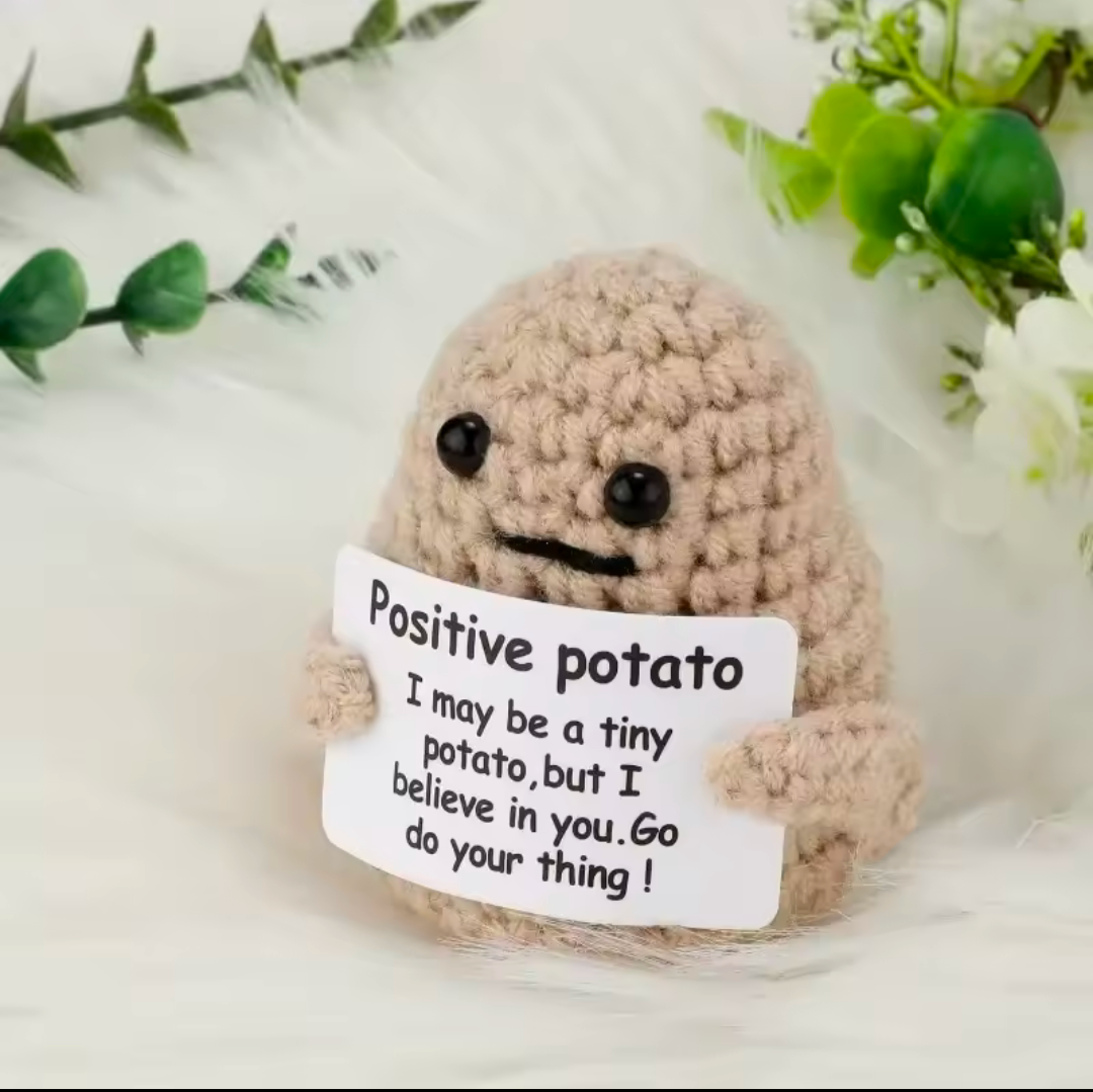 Kartoffel Plüschtier Motivationsbringer lustig Süß emotionaler Support gehäkelt