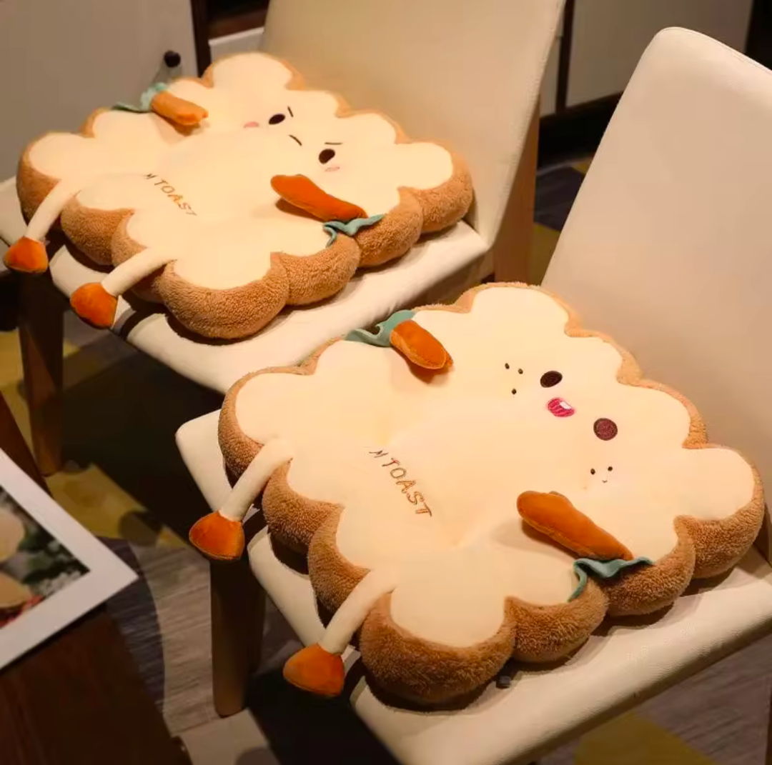 Sitzkissen Keks Toast Plüschtier Esstisch Kinder Kuscheltier Essen Süß