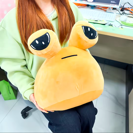 Pou Spielzeug Kuscheltier Plüschtier Brauner Ballgroße Augen 32cm